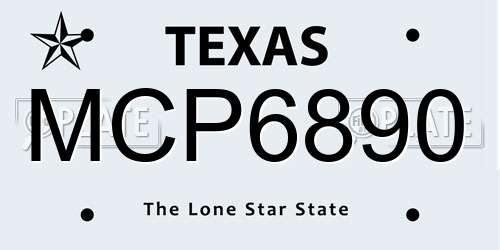 MCP6890 Texas License Plate
