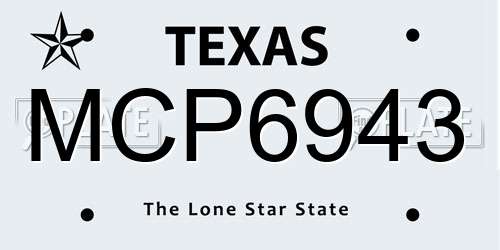 MCP6943 Texas License Plate