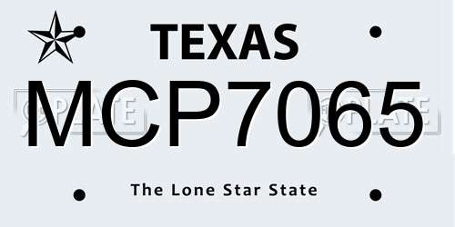 MCP7065 Texas License Plate