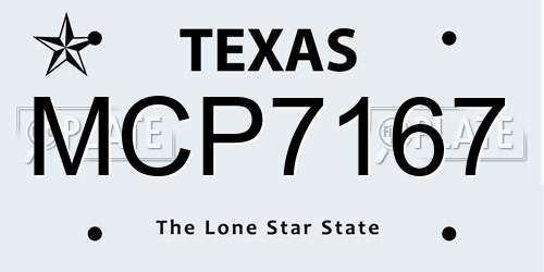 MCP7167 Texas License Plate