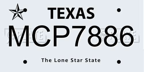 MCP7886 Texas License Plate