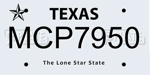MCP7950 Texas License Plate