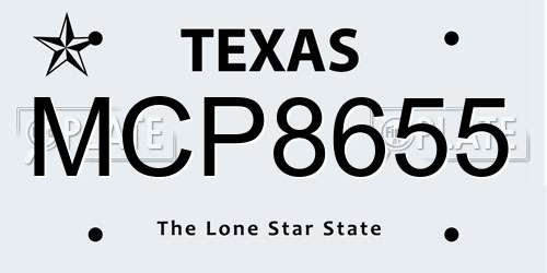 MCP8655 Texas License Plate