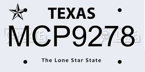 MCP9278 Texas License Plate