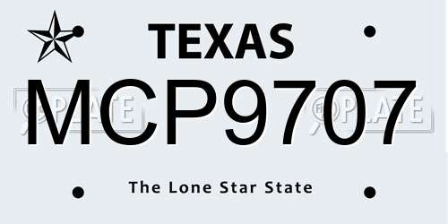 MCP9707 Texas License Plate