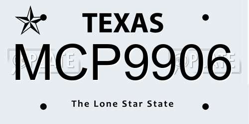 MCP9906 Texas License Plate