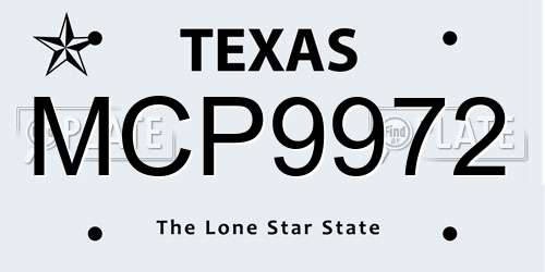 MCP9972 Texas License Plate