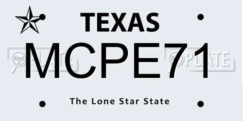 MCPE71 Texas License Plate