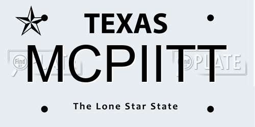 MCPIITT Texas License Plate