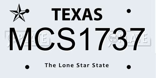 MCS1737 Texas License Plate