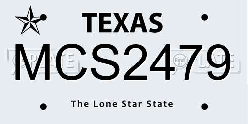 MCS2479 Texas License Plate