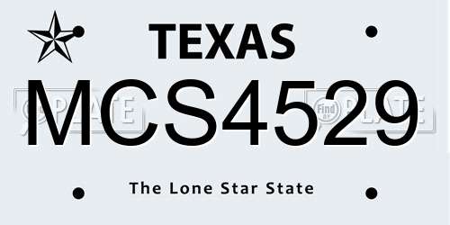 MCS4529 Texas License Plate