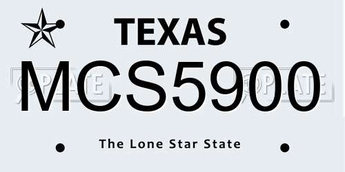 MCS5900 Texas License Plate