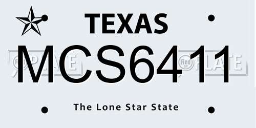 MCS6411 Texas License Plate