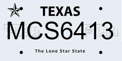 MCS6413 Texas License Plate