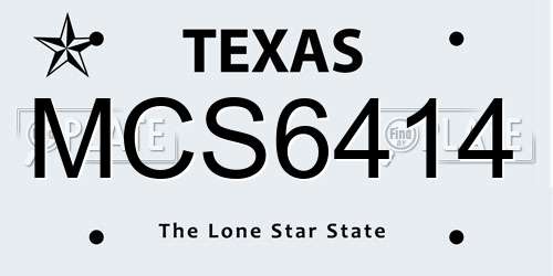 MCS6414 Texas License Plate