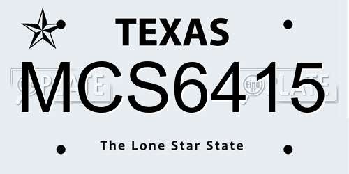 MCS6415 Texas License Plate