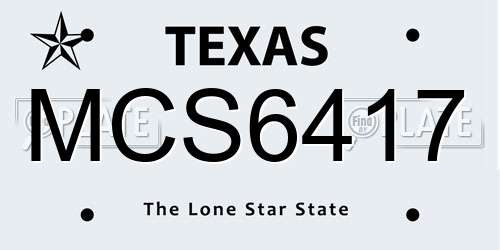 MCS6417 Texas License Plate
