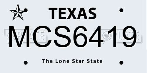 MCS6419 Texas License Plate