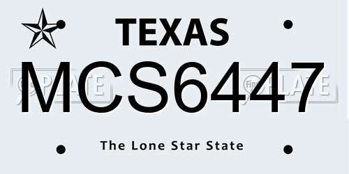 MCS6447 Texas License Plate