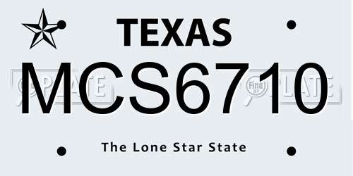 MCS6710 Texas License Plate