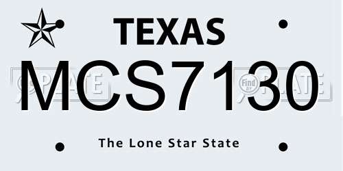 MCS7130 Texas License Plate
