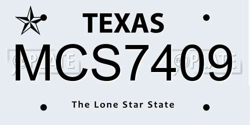MCS7409 Texas License Plate