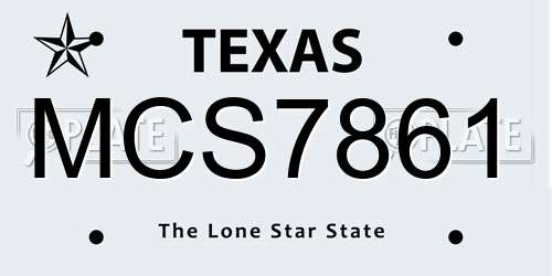 MCS7861 Texas License Plate