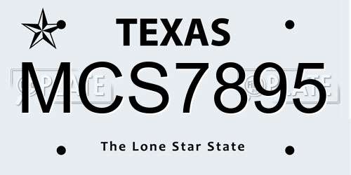 MCS7895 Texas License Plate