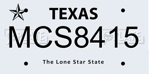 MCS8415 Texas License Plate