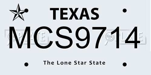 MCS9714 Texas License Plate