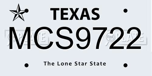 MCS9722 Texas License Plate