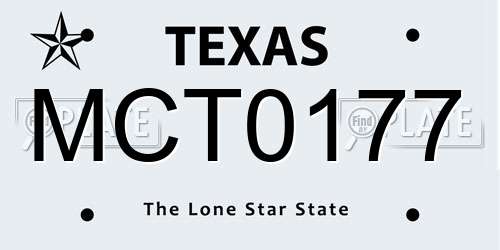 MCT0177 Texas License Plate
