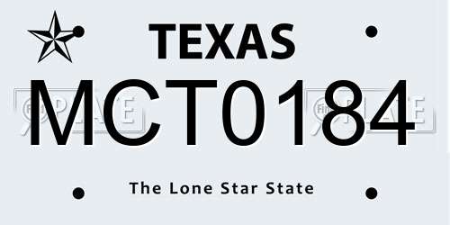 MCT0184 Texas License Plate