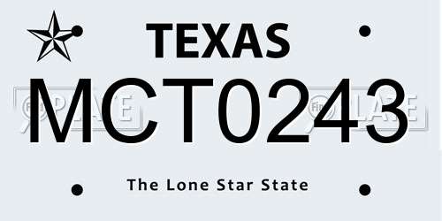 MCT0243 Texas License Plate