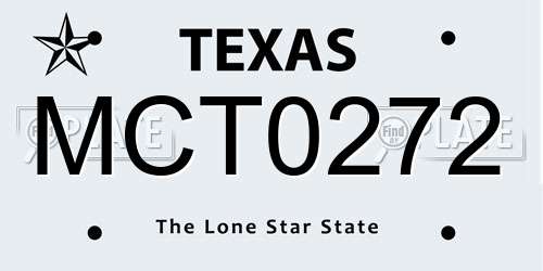 MCT0272 Texas License Plate