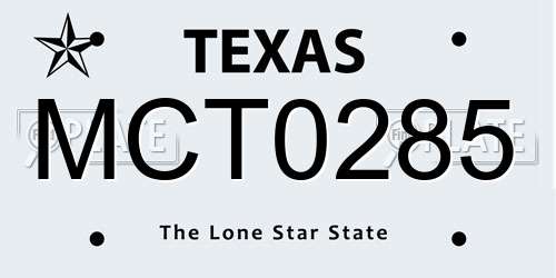 MCT0285 Texas License Plate