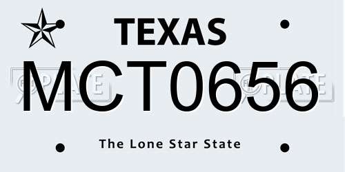 MCT0656 Texas License Plate