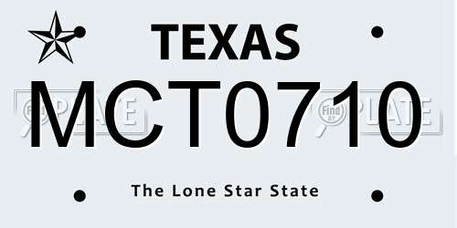 MCT0710 Texas License Plate