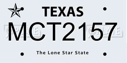 MCT2157 Texas License Plate