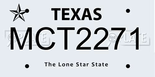 MCT2271 Texas License Plate
