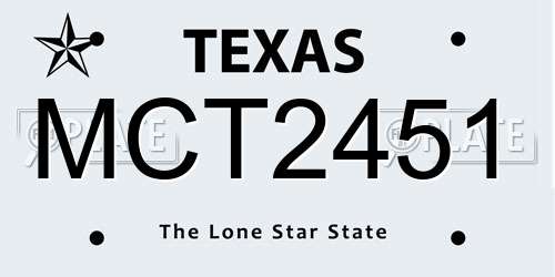 MCT2451 Texas License Plate