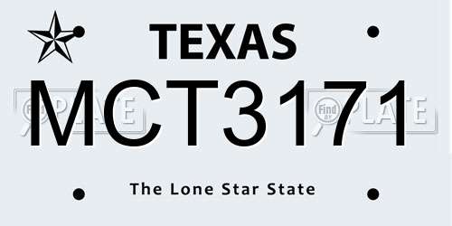 MCT3171 Texas License Plate
