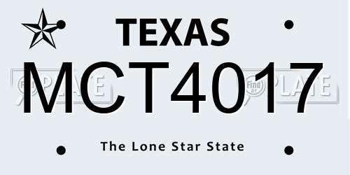 MCT4017 Texas License Plate