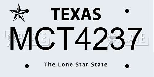 MCT4237 Texas License Plate