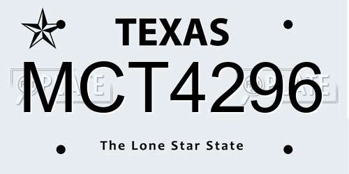 MCT4296 Texas License Plate