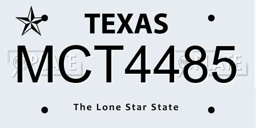 MCT4485 Texas License Plate