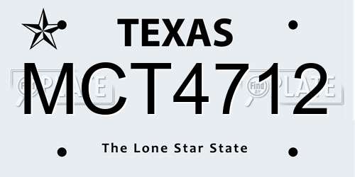 MCT4712 Texas License Plate