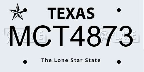MCT4873 Texas License Plate