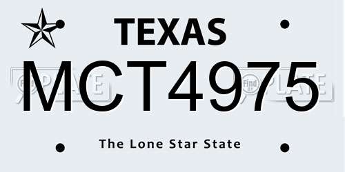 MCT4975 Texas License Plate